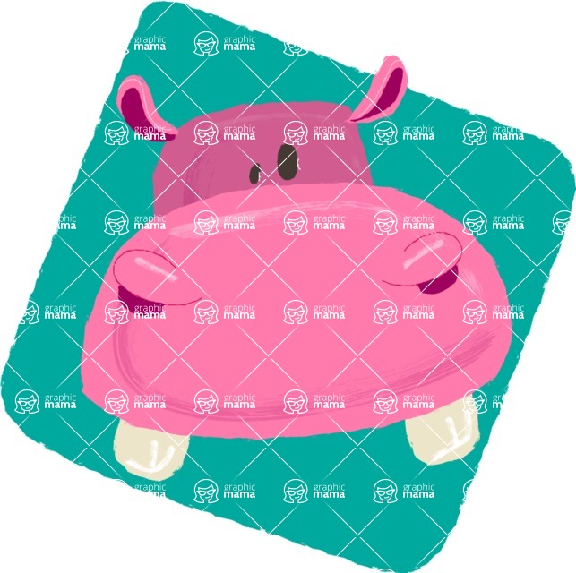 Cartoon Animal PNG Clipart - Hippo Watercolor Avatar